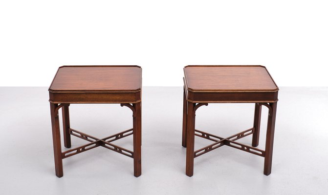 Georgian Revival Mahogany Side Tables by Bevan Funnell, England, 1960s, Set of 4-GCG-1377238