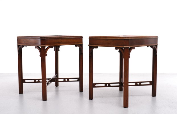 Georgian Revival Mahogany Side Tables by Bevan Funnell, England, 1960s, Set of 4-GCG-1377238