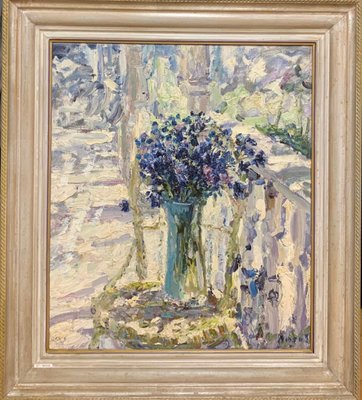 Georgij Moroz, Cornflowers, 1997, Oil on Canvas, Framed-QUE-1094136