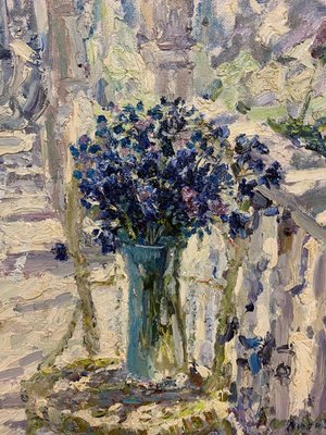 Georgij Moroz, Cornflowers, 1997, Oil on Canvas, Framed-QUE-1094136