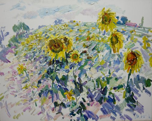 Georgij Moroz, Field of Sunflowers, 2000, Oil on Canvas-QUE-1158701