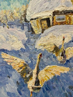 Georgij Moroz Geese in the Snow Oil Cm. 100 X 80 2006 2006-QUE-1165798