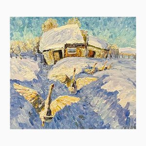 Georgij Moroz Geese in the Snow Oil Cm. 100 X 80 2006 2006-QUE-1165798