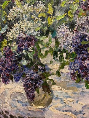 Georgij Moroz, Lilacs on the Table in the Garden, 1991, Oil on Canvas-QUE-1175759