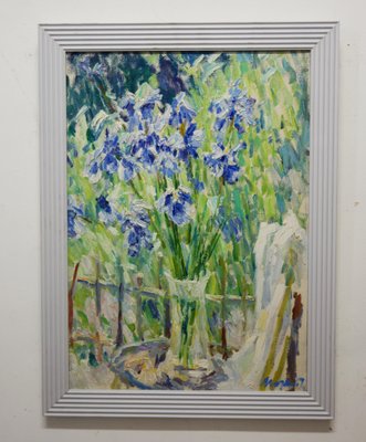 Georgij Moroz, Purple Iris, Oil on Canvas, 1995-QUE-955765