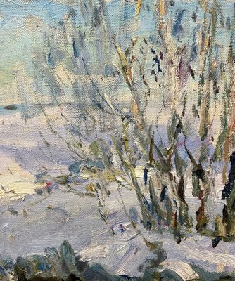 Georgij Moroz Stream Illuminated by the Sunwinter, Light, Snow Cm. 97 X 85 1999 1999-QUE-1165799