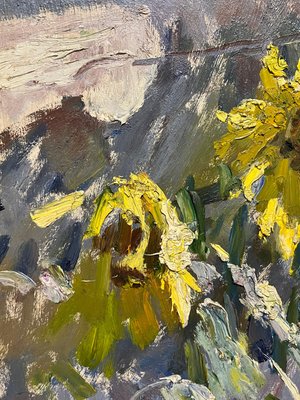 Georgij Moroz, Sunflowers, 1987, Oil on Canvas, Framed-QUE-1144522