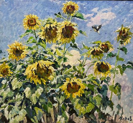 Georgij Moroz, Sunflowers, 2006, Oil on Canvas-QUE-1177759