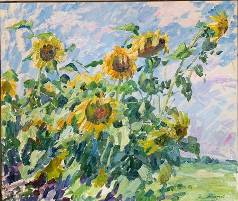 Georgij Moroz, Sunflowers, Oil on Canvas, 2004-QUE-943986