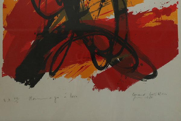 Gérard Gosselin, Tribute to Lorca, Color Lithograph, 1986, Framed-ZAA-1734132