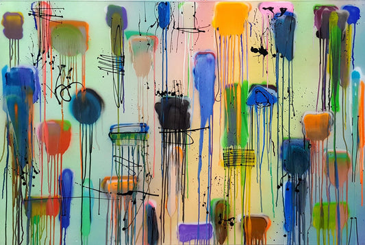 Gerard Pairé, 201113, 2020, Polymer & Spray Paint on Canvas