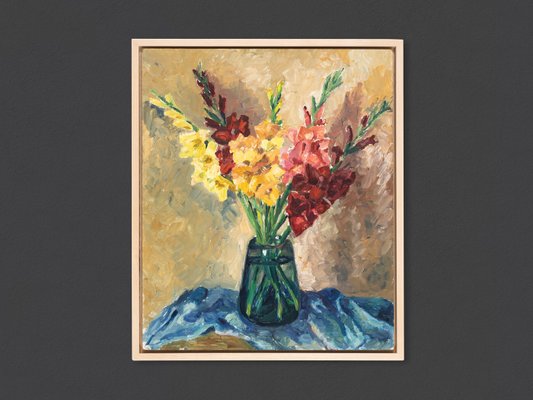 Gerd Vitzthum, Gladioli, Oil on Panel, Framed-GPP-1125764