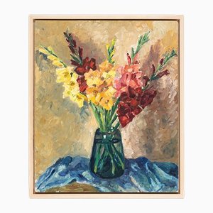 Gerd Vitzthum, Gladioli, Oil on Panel, Framed-GPP-1125764