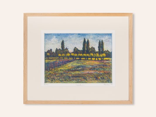 Gerhard Messemer, Weiden III, Color Etching on Paper, Framed-GPP-1125786