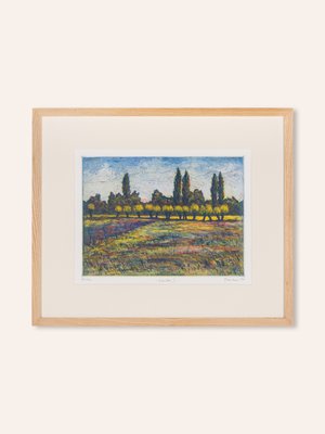 Gerhard Messemer, Weiden III, Color Etching on Paper, Framed-GPP-1125786