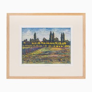 Gerhard Messemer, Weiden III, Color Etching on Paper, Framed-GPP-1125786