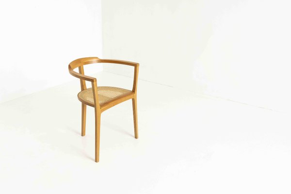 German 3-Legged Wood and Cane Chair by Xaver Seemüller-UQV-1316985