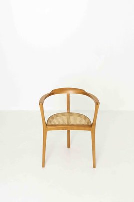 German 3-Legged Wood and Cane Chair by Xaver Seemüller-UQV-1316985