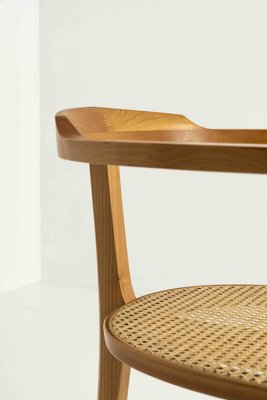 German 3-Legged Wood and Cane Chair by Xaver Seemüller-UQV-1316985