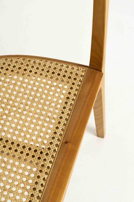 German 3-Legged Wood and Cane Chair by Xaver Seemüller-UQV-1316985