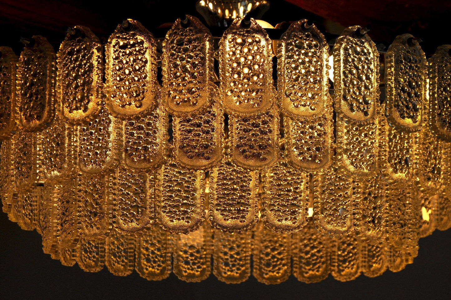 German 3 Tiers Crystals Chandelier from Kinkeldey, 1970