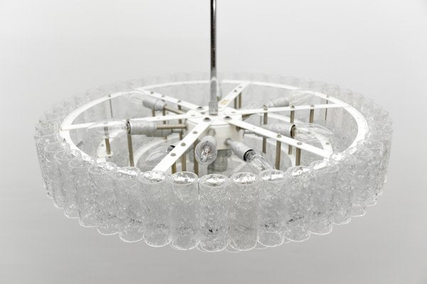 German 5-Tiered Ice Glass Chandelier from Doria Leuchten, 1960s-KQB-2031602