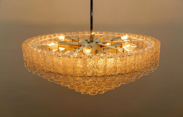 German 5-Tiered Ice Glass Chandelier from Doria Leuchten, 1960s-KQB-2031602