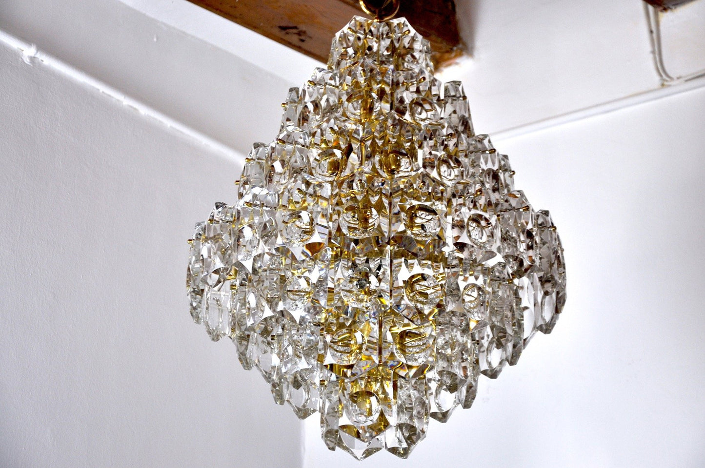 German 7-Tier Chandelier from Kinkeldey, 1970s