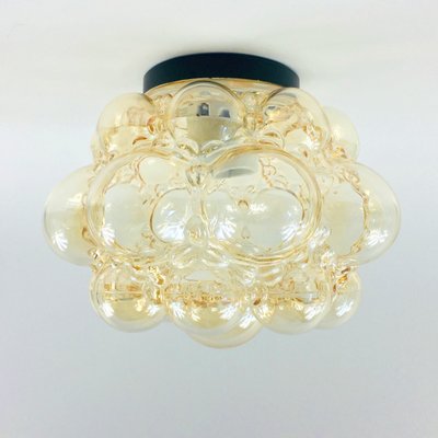 German Amber Bubble Glass Flush Mount or Ceiling Lamp by Helena Tynell for Limburg, 1960s-BMM-1326006