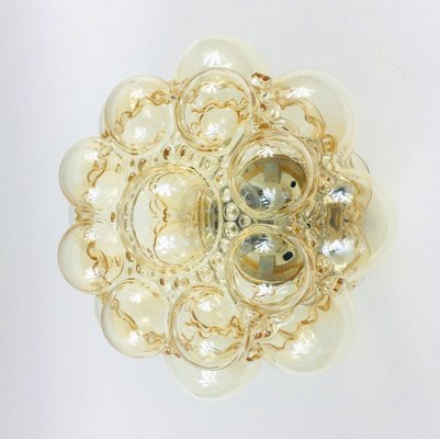 German Amber Bubble Glass Flush Mount or Ceiling Lamp by Helena Tynell for Limburg, 1960s-BMM-1326006