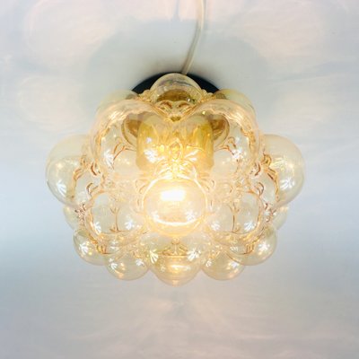 German Amber Bubble Glass Flush Mount or Ceiling Lamp by Helena Tynell for Limburg, 1960s-BMM-1326006