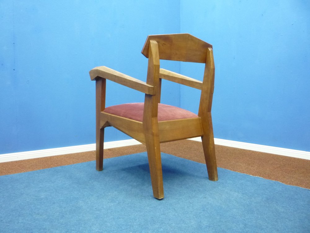 German Anthroposophical Chair in Walnut by Siegfried Pütz, 1920s