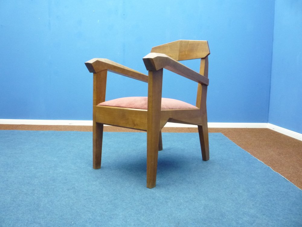 German Anthroposophical Chair in Walnut by Siegfried Pütz, 1920s