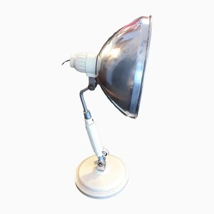 German Art Deco Adjustable Desk Lamp with Cream Bakelite Base, Nickel-Plated Mount & Aluminum Shade from Junolux, 1930s-HOI-1299415