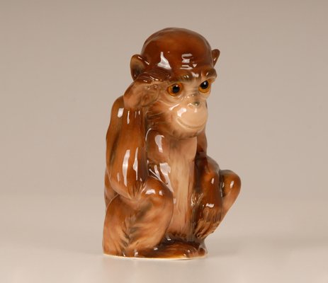 German Art Deco Animal Figural Monkey Perfume Lamp and Table Lamp with Glass Eyes-GOE-952269