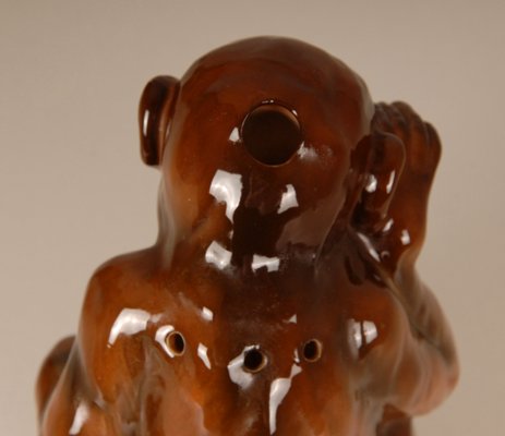 German Art Deco Animal Figural Monkey Perfume Lamp and Table Lamp with Glass Eyes-GOE-952269