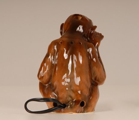 German Art Deco Animal Figural Monkey Perfume Lamp and Table Lamp with Glass Eyes-GOE-952269