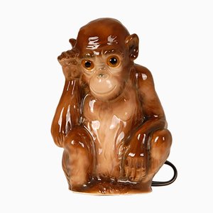 German Art Deco Animal Figural Monkey Perfume Lamp and Table Lamp with Glass Eyes-GOE-952269