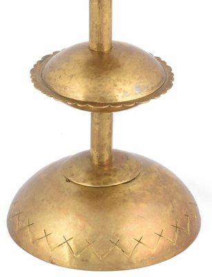 German Art Deco Brass Candlestick, 1930s-ZCI-752526