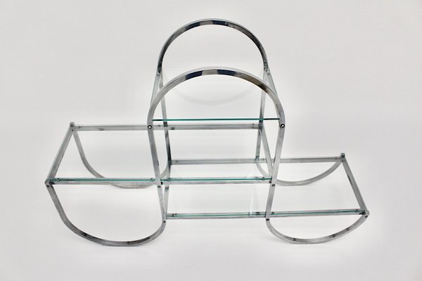 German Art Deco Chromed Metal Glass Book Stand or Flower Stand, 1930s-NB-1071276