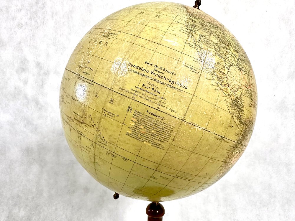 German Art Deco Globe from Paul Räth & Dr. A. Krause, 1920s