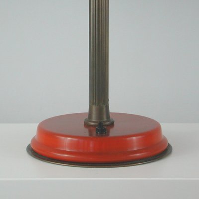 German Art Deco Height Adjustable Bronzed Brass and Bakelite Table Lamp, 1930s-OE-1209945