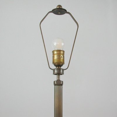 German Art Deco Height Adjustable Bronzed Brass and Bakelite Table Lamp, 1930s-OE-1209945