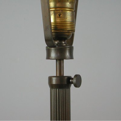 German Art Deco Height Adjustable Bronzed Brass and Bakelite Table Lamp, 1930s-OE-1209945