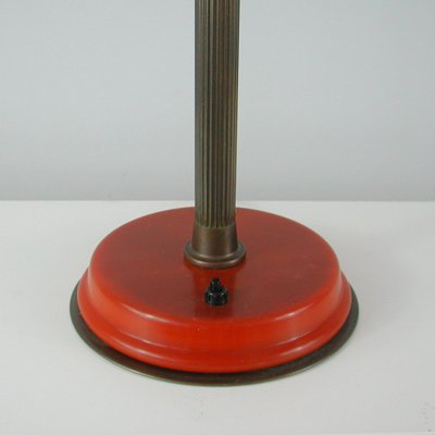 German Art Deco Height Adjustable Bronzed Brass and Bakelite Table Lamp, 1930s-OE-1209945