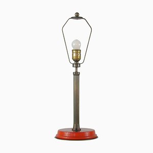 German Art Deco Height Adjustable Bronzed Brass and Bakelite Table Lamp, 1930s-OE-1209945