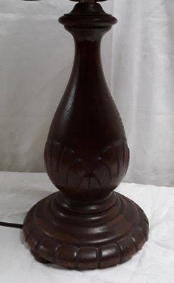 German Art Deco Table Lamp with Oak Base, 1920s-HOI-1444776