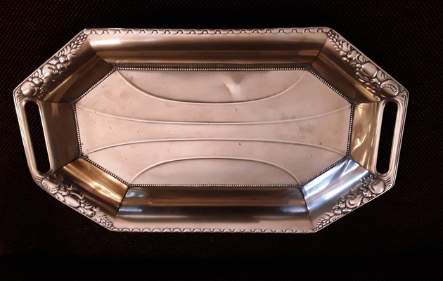 German Art Nouveau Proxy Shell Tray in Brass with Ostrich Brand from WMF, 1890s-HOI-1787927