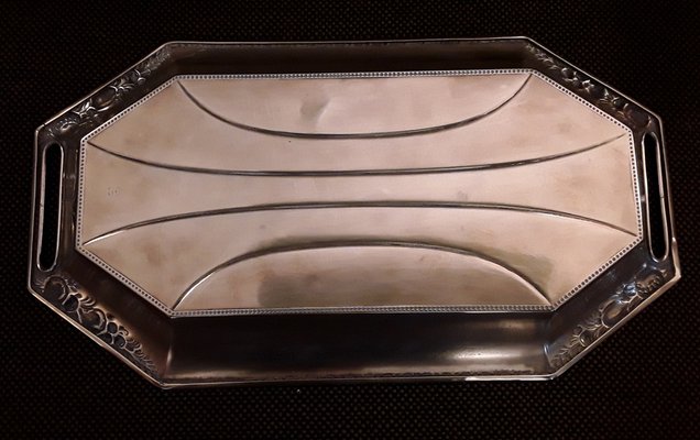 German Art Nouveau Proxy Shell Tray in Brass with Ostrich Brand from WMF, 1890s-HOI-1787927