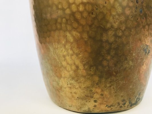 German Art Nouveau Wrought & Hammered Brass Vase from WMF, 1920s-JP-788450